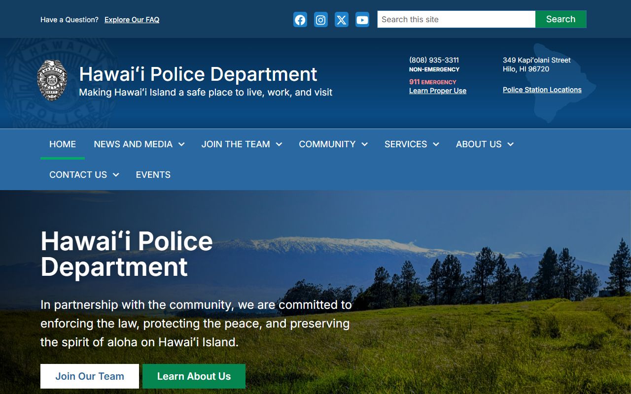 Hawaii County Warrant Records - Hawaii Police Department home page