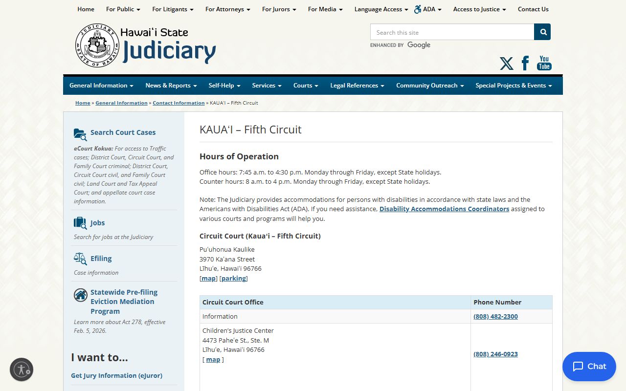 Kauai County Warrant Records - Fifth Circuit Court Kauai page