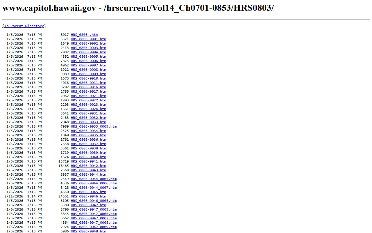 Hawaii Warrant Records - HRS Chapter 803 arrest warrants text